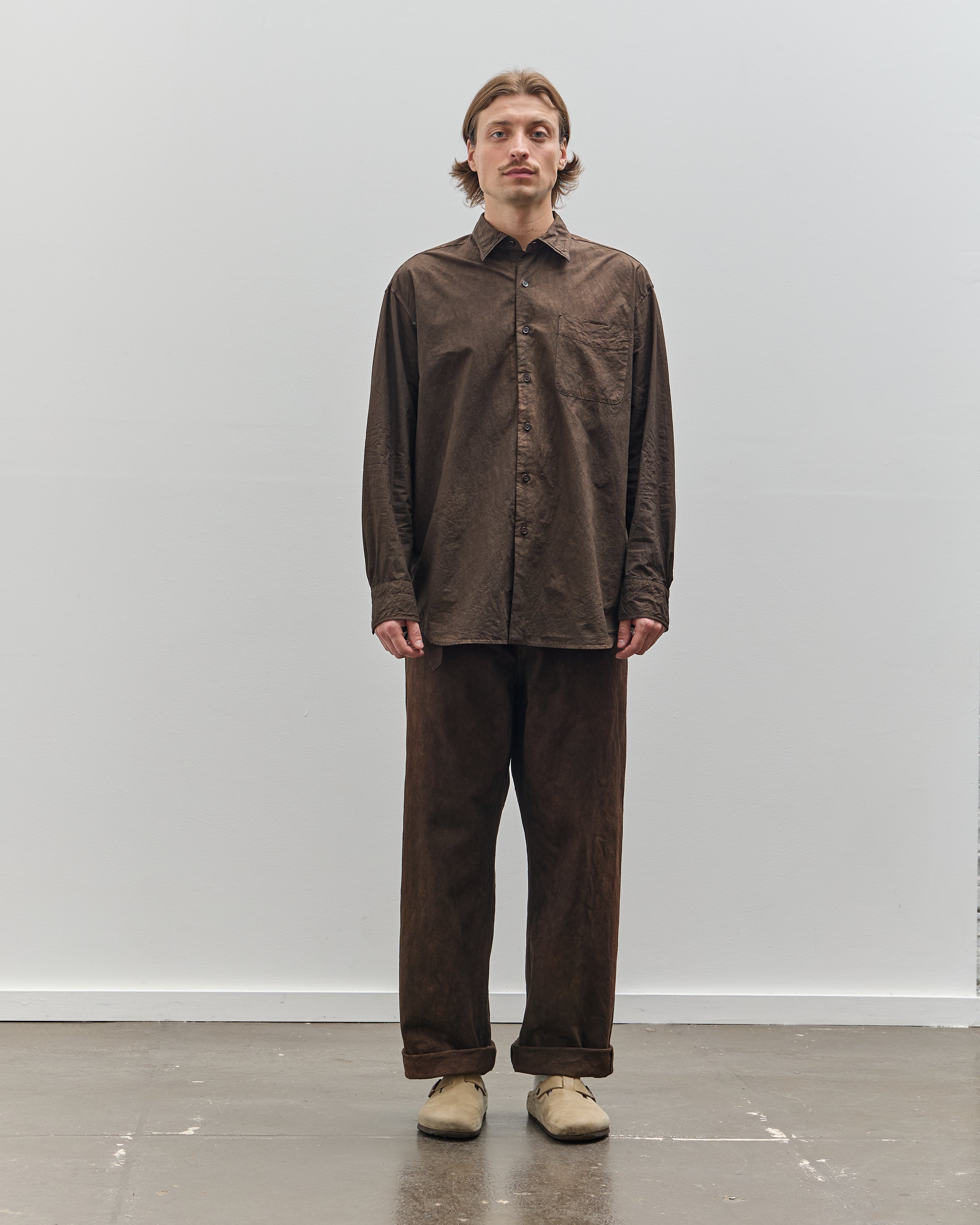 Yoko Sakamoto Unisex Regular Collar Shirt, Kakishibu – Glasswing Yoko Sakamoto Unisex Regular Collar Shirt, Kakishibu – Glasswing