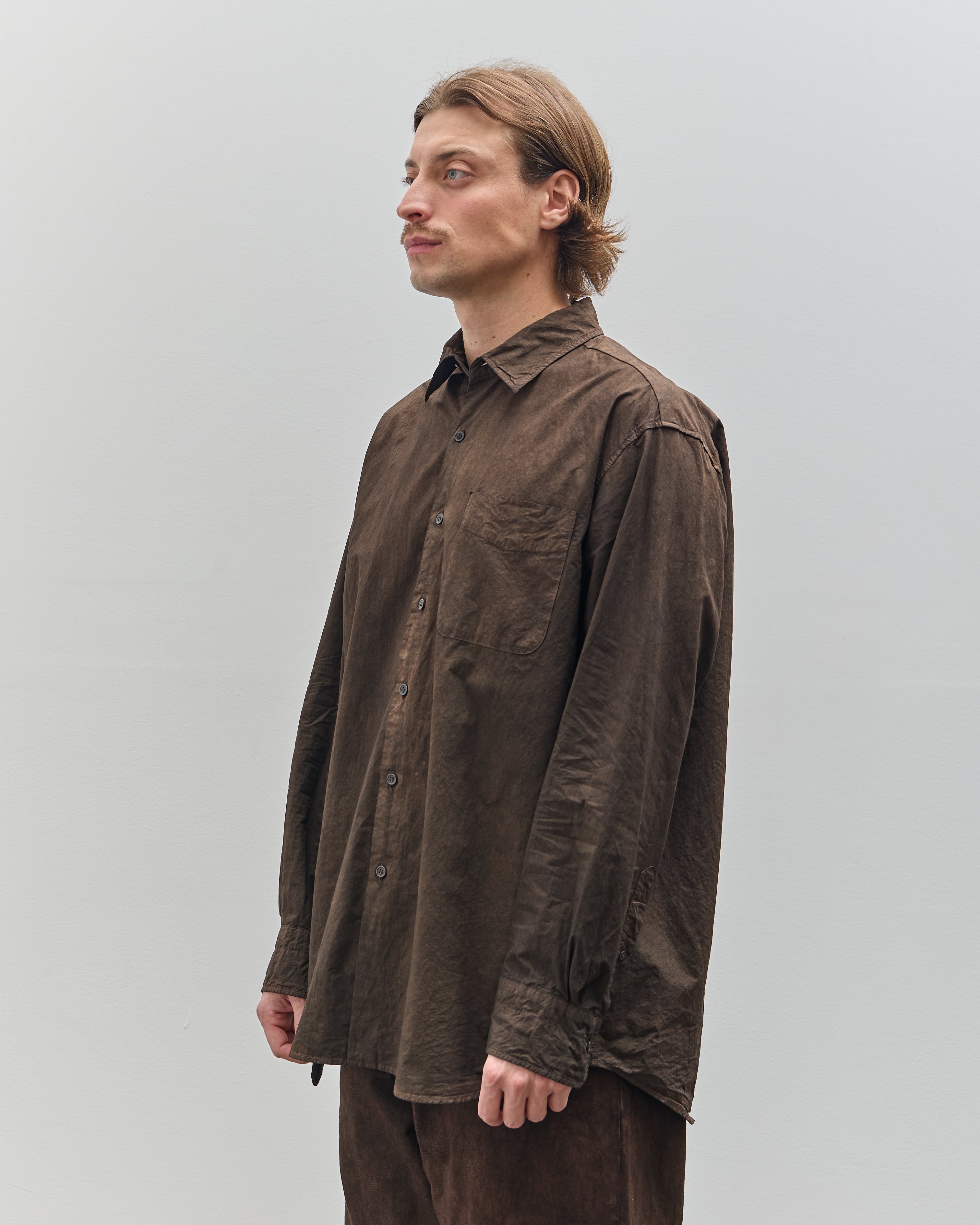 Yoko Sakamoto Unisex Regular Collar Shirt, Kakishibu – Glasswing Yoko Sakamoto Unisex Regular Collar Shirt, Kakishibu – Glasswing