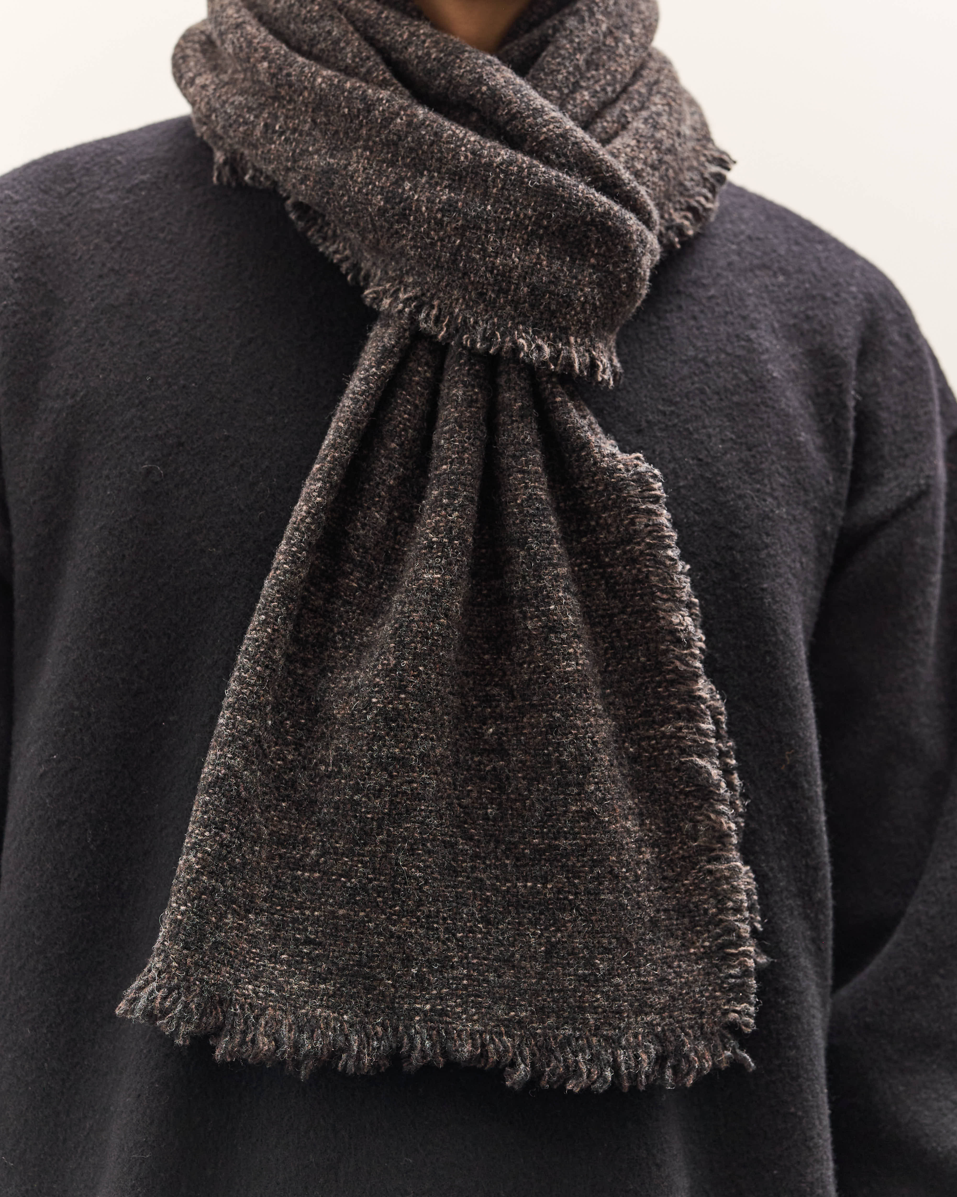 小物 YOKO SAKAMOTO WOOL LONG SCARF Yoko Sakamoto Wool Long Scarf, Black – Glasswing