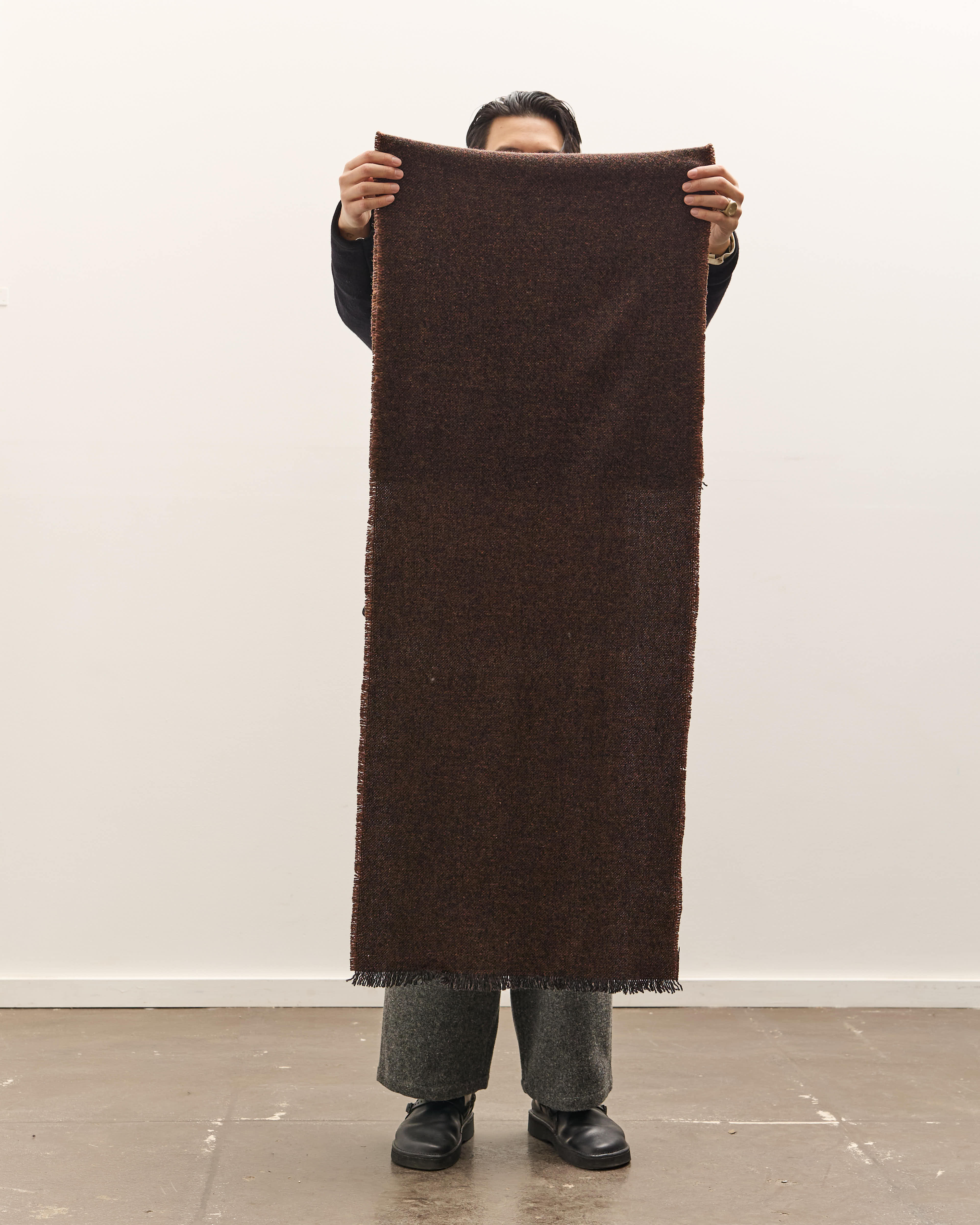 Yoko Sakamoto Wool Long Scarf, Brown – Glasswing