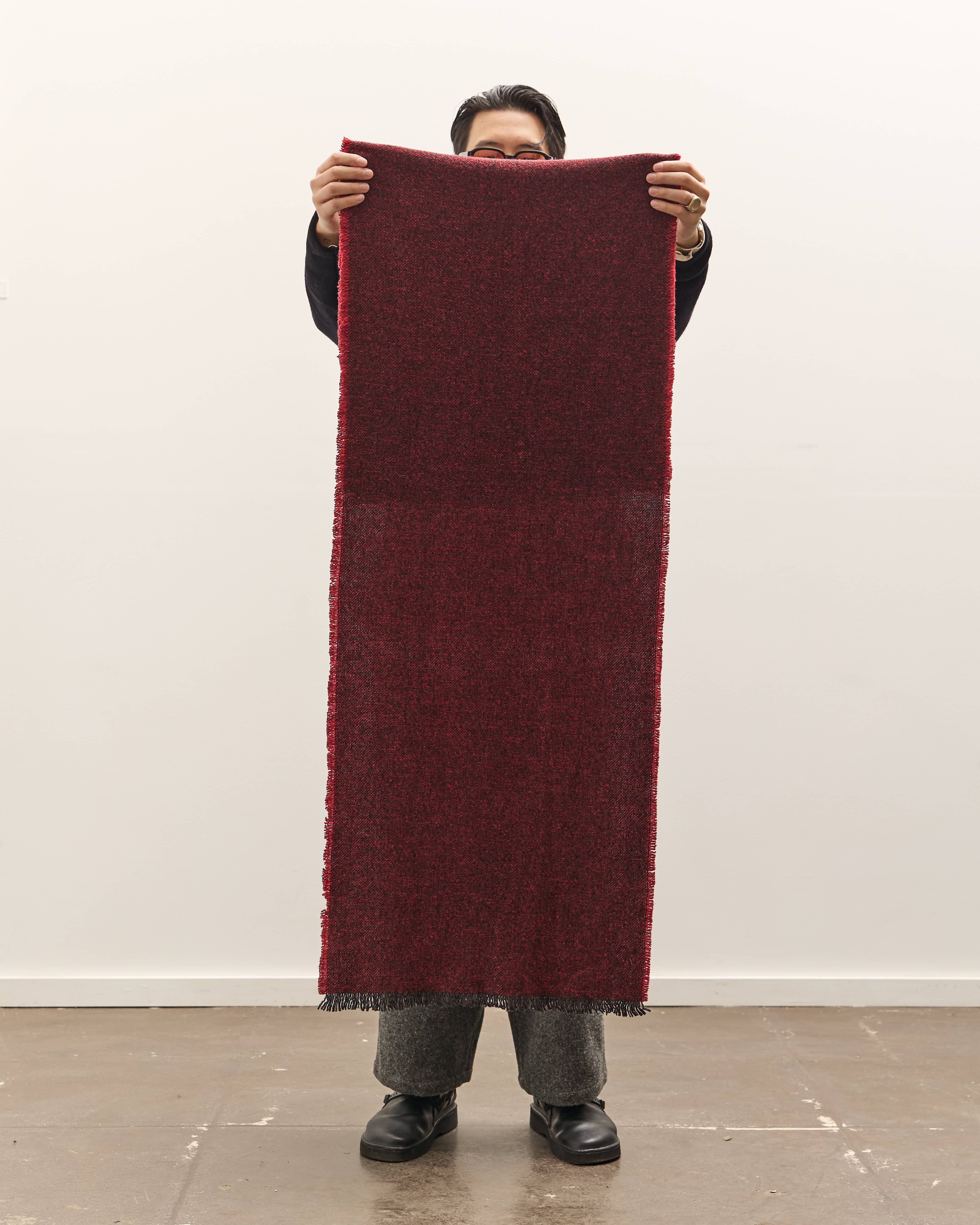 Yoko Sakamoto Wool Long Scarf, Red – Glasswing