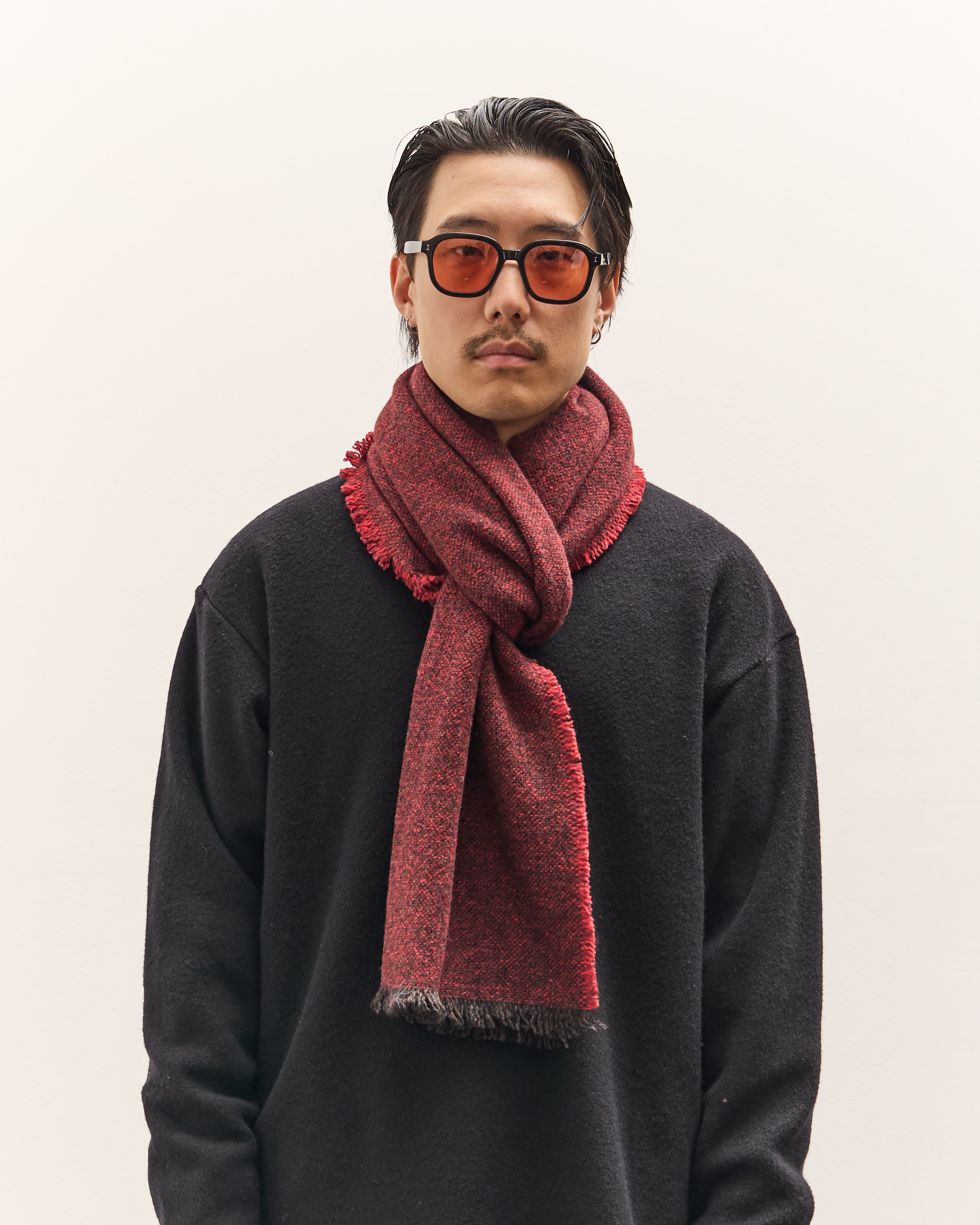 Yoko Sakamoto Wool Long Scarf, Red – Glasswing