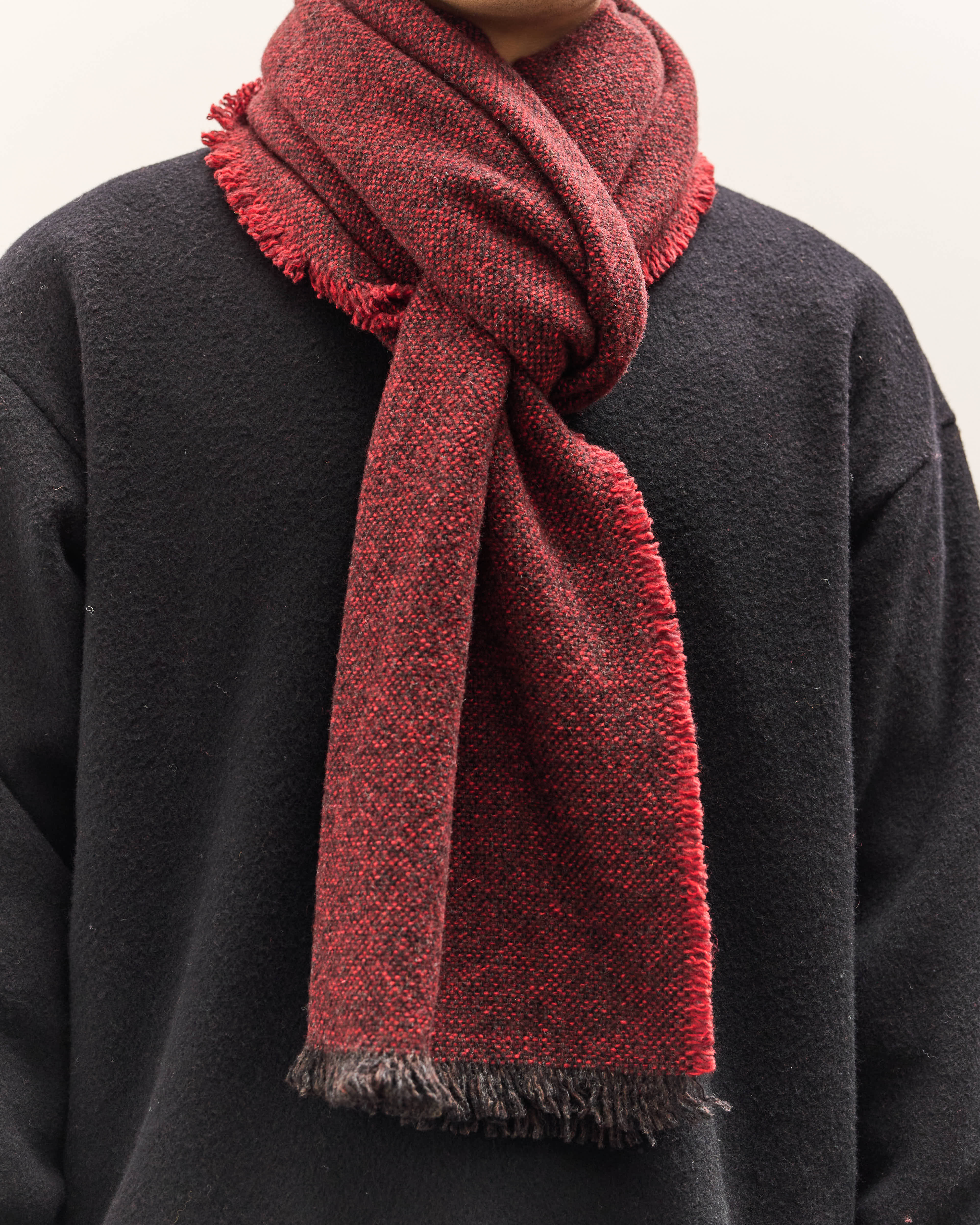 Yoko Sakamoto Wool Long Scarf, Red – Glasswing