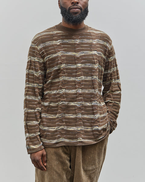 【BRAIN DEAD】SPACE DYE LONG SLEEVE MOCK NECK SWEATER BROWN Brain Dead Space Dye Long Sleeve Mock Neck Sweater, Brown