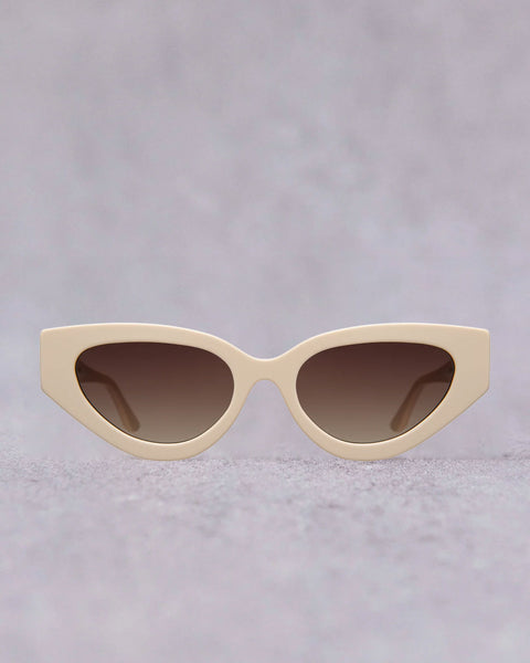 Illesteva Cream Rectangular Sunglasses with Dark Lenses Luna Sunglasses | illesteva main image 2