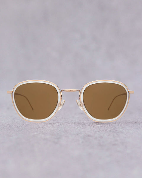 Illesteva The Prince Tate Sunglasses Illesteva Prince Tate Sunglasses, Matte Clear & Gold – Glasswing main image 4