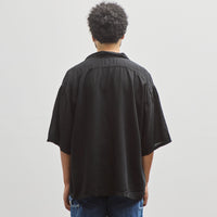 Kapital Soft Linen Open Collar Big Shirt, Black