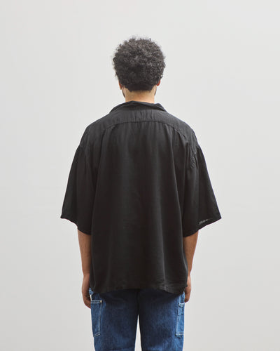 Kapital Soft Linen Open Collar Big Shirt, Black