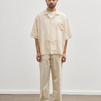 Kapital Soft Linen Open Collar Big Shirt, Ecru