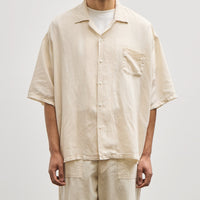 Kapital Soft Linen Open Collar Big Shirt, Ecru