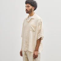 Kapital Soft Linen Open Collar Big Shirt, Ecru