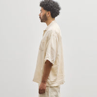 Kapital Soft Linen Open Collar Big Shirt, Ecru