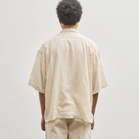 Kapital Soft Linen Open Collar Big Shirt, Ecru