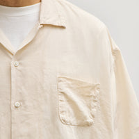 Kapital Soft Linen Open Collar Big Shirt, Ecru