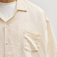 Kapital Unisex Soft Linen Open Collar Big Shirt, Ecru