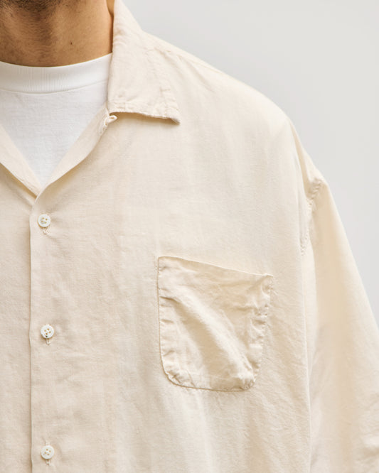 Kapital Soft Linen Open Collar Big Shirt, Ecru