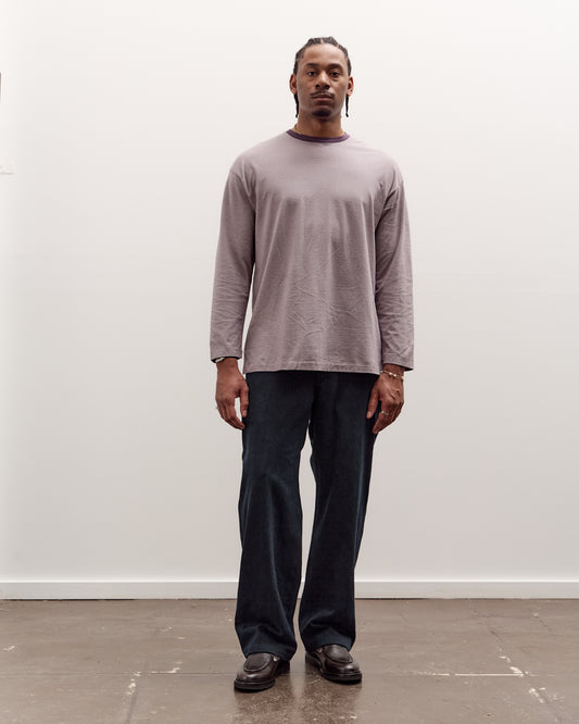 Kaptain Sunshine Hard Twisted Stripe Jersey L/S Tee, Grey Multi Stripe