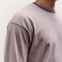 Kaptain Sunshine Hard Twisted Stripe Jersey L/S Tee, Grey Multi Stripe