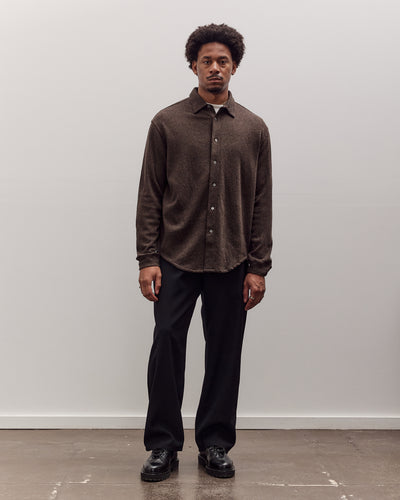 Crater Wool Button Up, Brown