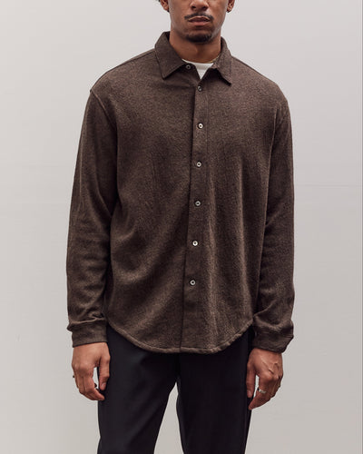 Crater Wool Button Up, Brown