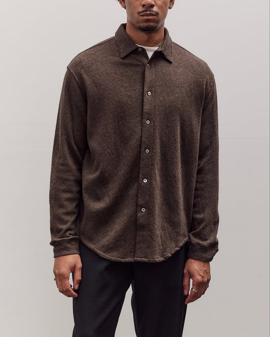 Crater Wool Button Up, Brown