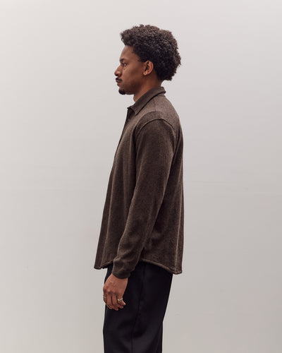Crater Wool Button Up, Brown