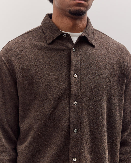 Crater Wool Button Up, Brown