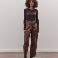 Wool Tencel Crew Neck Top, Brown