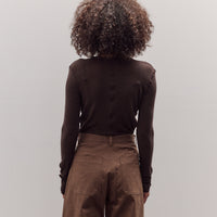 Wool Tencel Crew Neck Top, Brown
