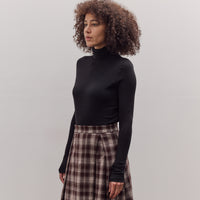 Roll Neck Jersey Top, Black