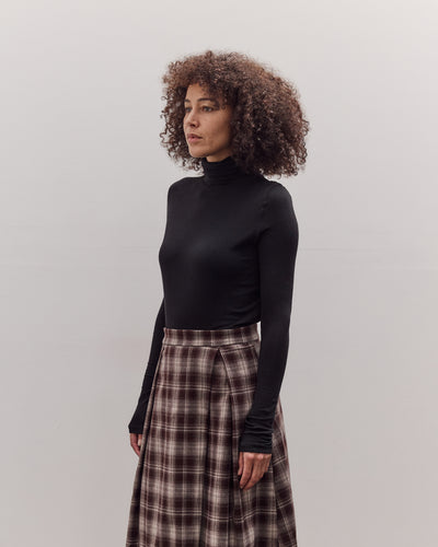 Roll Neck Jersey Top, Black