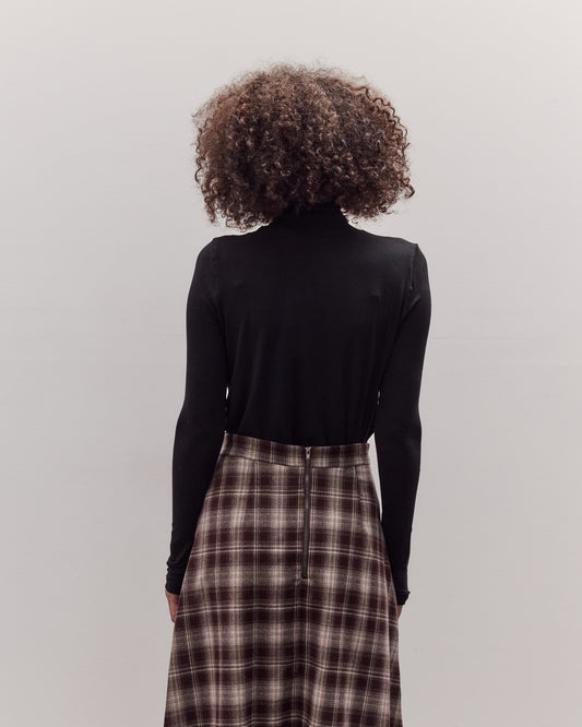 Roll Neck Jersey Top, Black