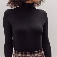Roll Neck Jersey Top, Black