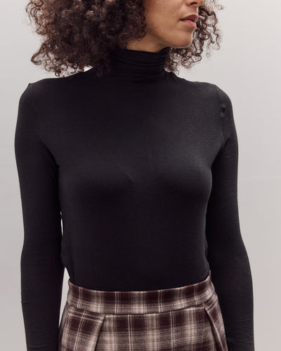Roll Neck Jersey Top, Black