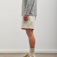 orSlow Unisex Herringbone Fatigue Short Pants, Ecru