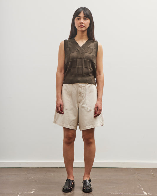 orSlow Herringbone Fatigue Short Pants, Ecru