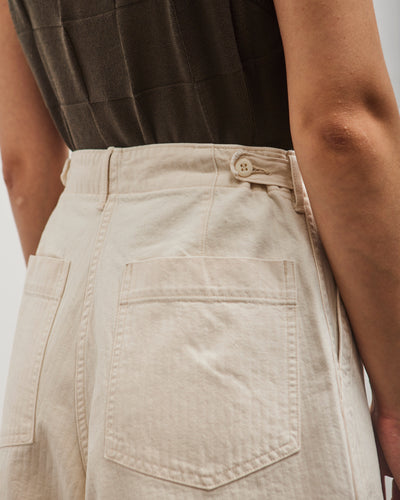 orSlow Herringbone Fatigue Short Pants, Ecru