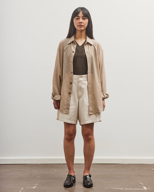 orSlow Herringbone Fatigue Short Pants, Ecru