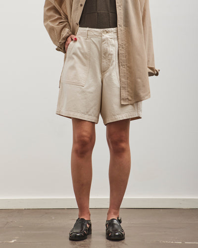 orSlow Herringbone Fatigue Short Pants, Ecru