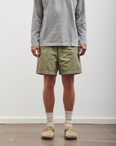 orSlow Unisex Herringbone Fatigue Short Pants, Green