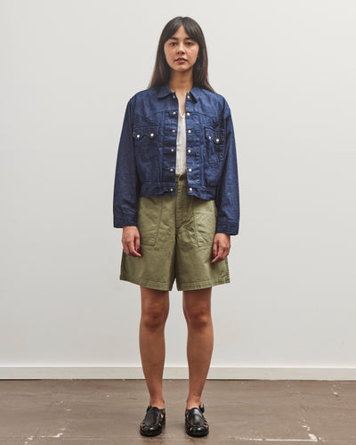 orSlow Herringbone Fatigue Short Pants, Green