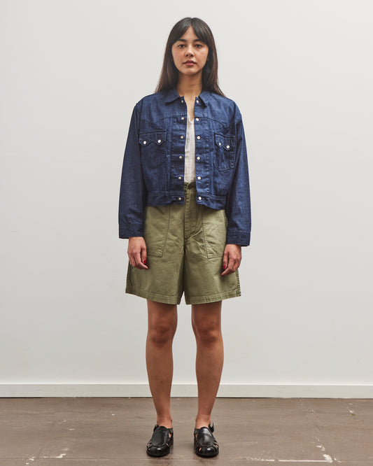 orSlow Herringbone Fatigue Short Pants, Green