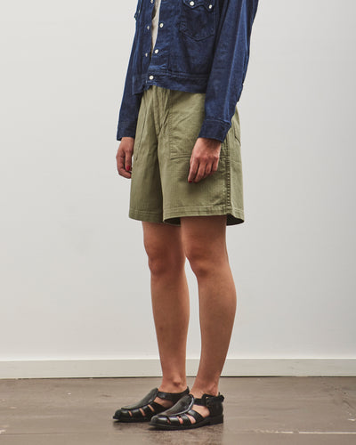 orSlow Herringbone Fatigue Short Pants, Green