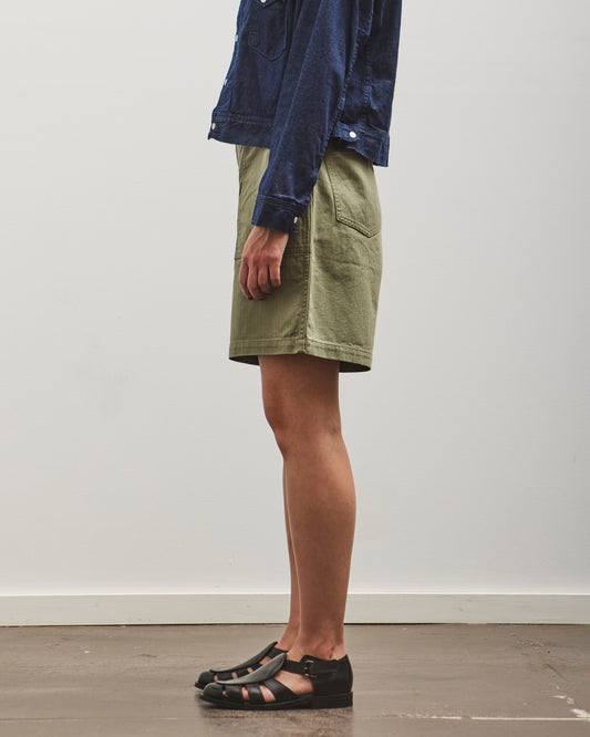 orSlow Herringbone Fatigue Short Pants, Green