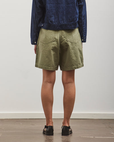 orSlow Herringbone Fatigue Short Pants, Green
