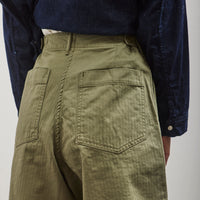 orSlow Herringbone Fatigue Short Pants, Green