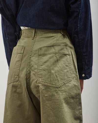 orSlow Herringbone Fatigue Short Pants, Green