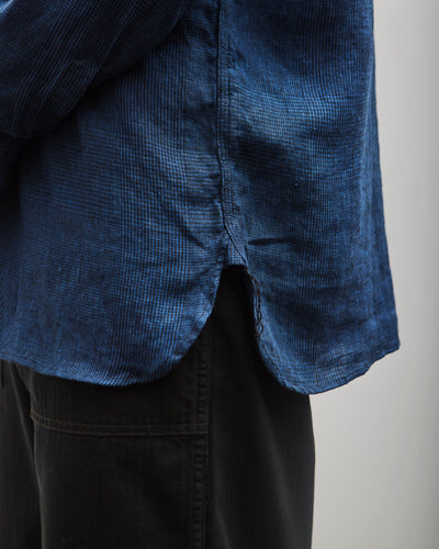orSlow Indigo Linen Work Shirt, Blue