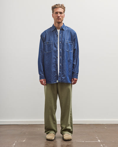 orSlow Summer Fatigue Pants, Herringbone Green