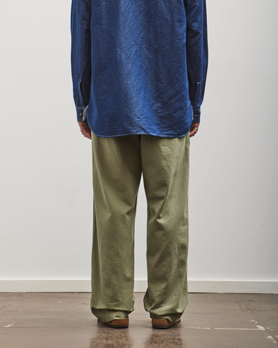 orSlow Summer Fatigue Pants, Herringbone Green